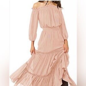 NWOT 1. STATE Pink Off-Shoulder Long Sleeve Dress
